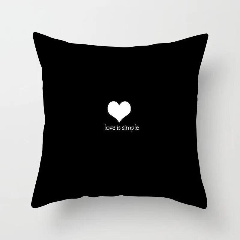 Black And White Geometric Portrait Double-sided Printed pillow cover Short plush Suitable living rooms sofas throw cushion cover