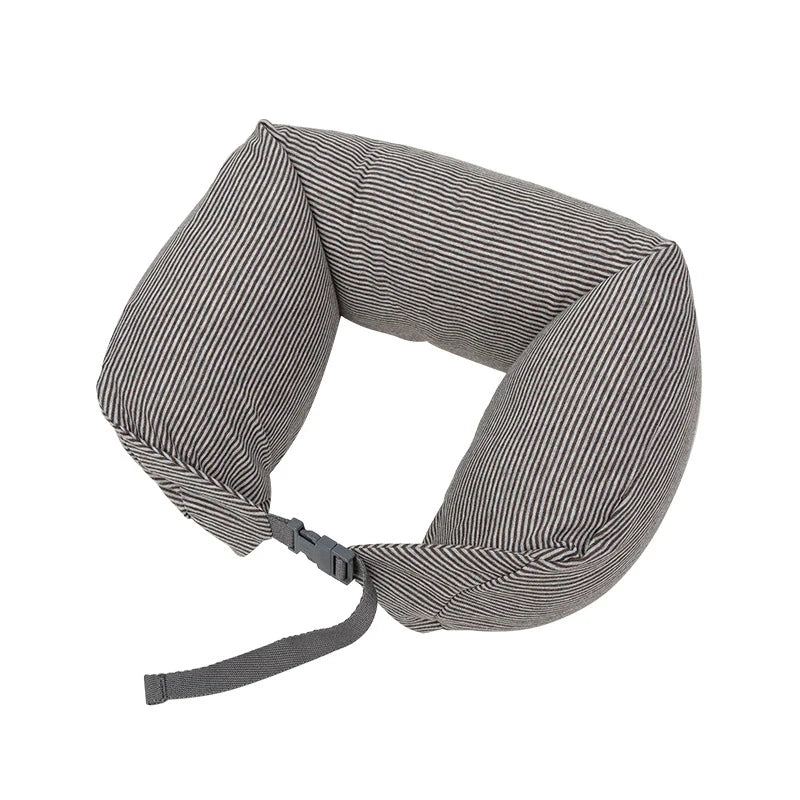 Neck Pillow Neck Support Breathable Stuffable U-shaped Pillow With Hidden Zipper Adjustable Drawstring Neck Pillow For Travel