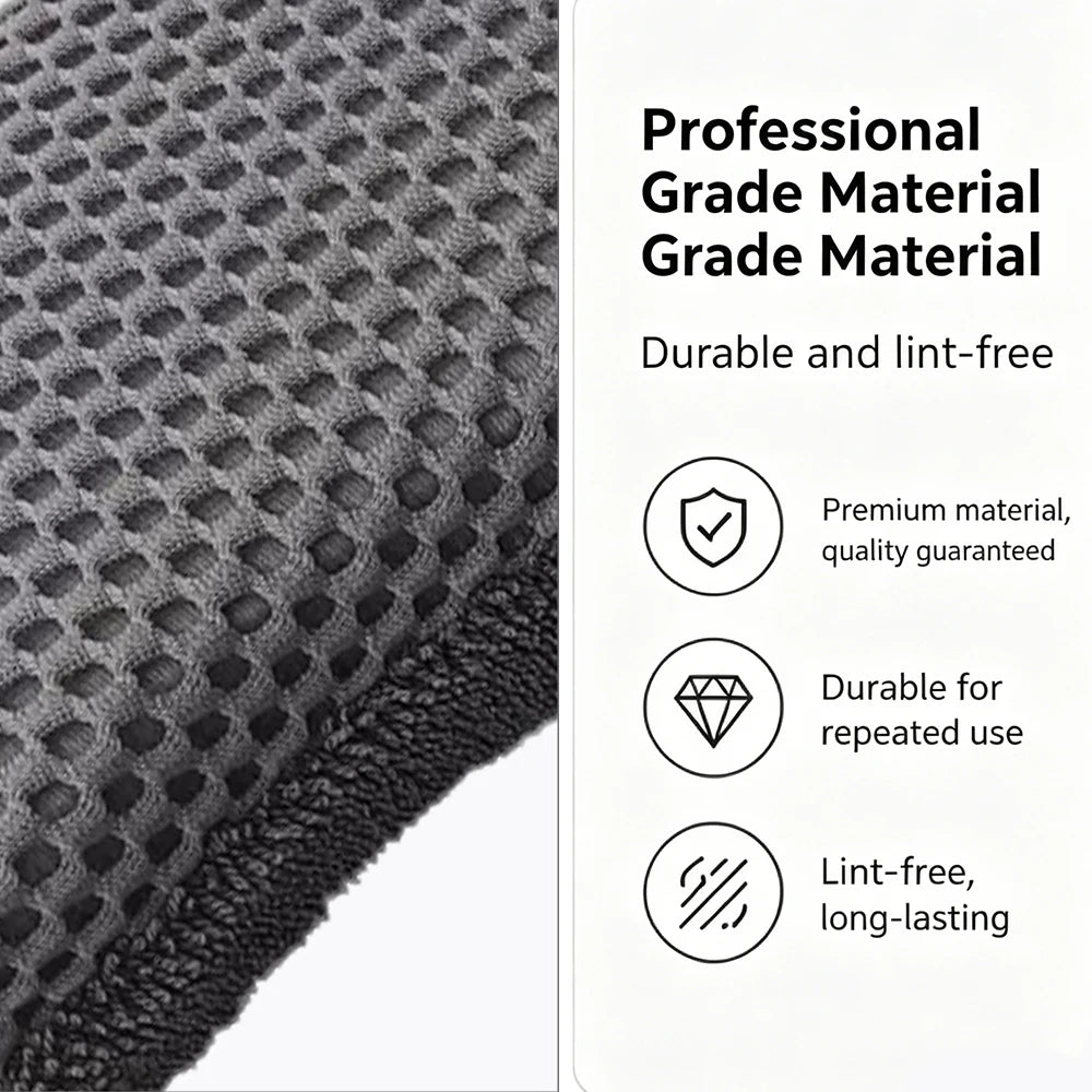 AUTOBRIGHT 8 shaped Car Wash Sponge Double Sided Chenille Microfiber Mesh Scratch-Free for Auto Car Detailing Cleaning tool Grey