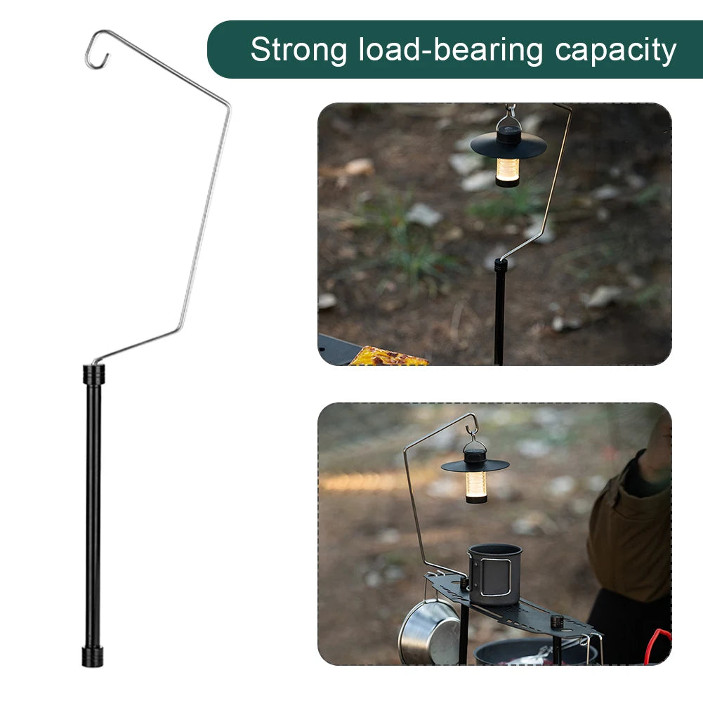 IGT Table Lantern Stand Aluminum Alloy Camping Light Holder Multifunctional Lamp Hanging Pole for Picnic Hiking Fishing
