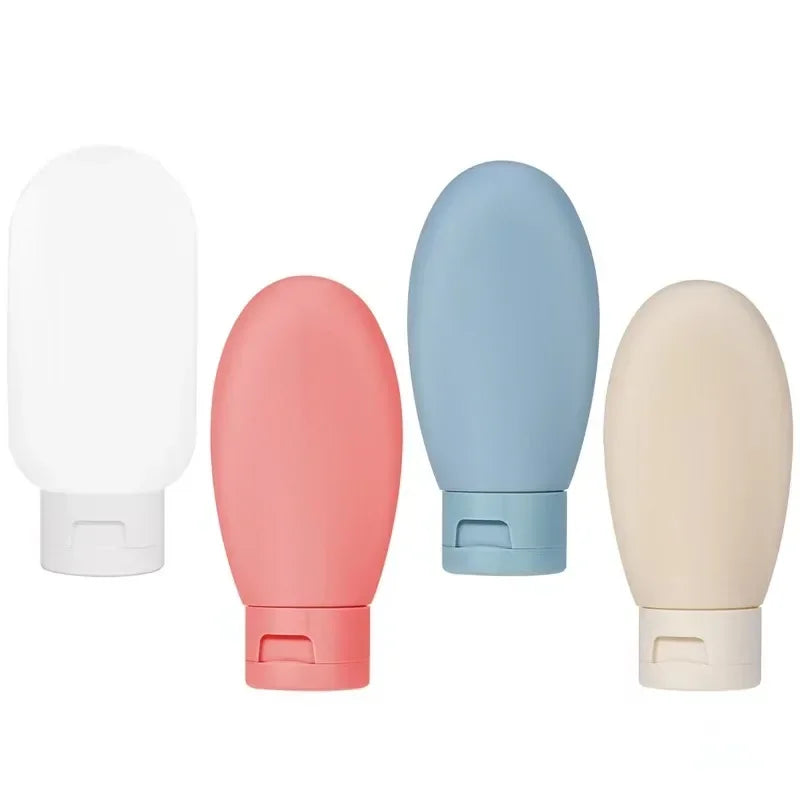 4Pcs/Set Refillable Bottle 60ml Soft Lotion Container Squeeze Tube Empty Bottle Portable Travel Shampoo Bottle