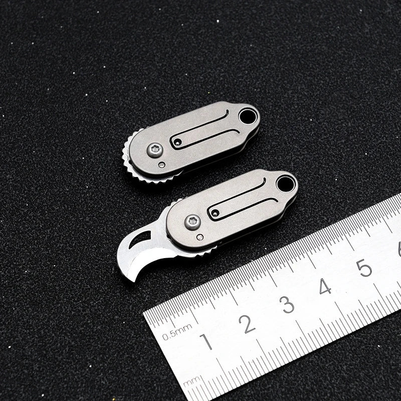 Mini D2 Steel Folding Pocket Knife Outdoor Self-defensee Folding Knifes Keychain Multitool Pocket Keyknife Camping Equipment