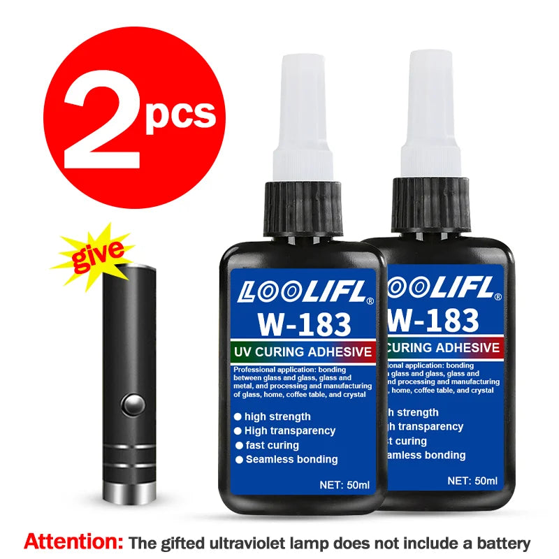 50ml UV Glue UV Curing Adhesive Clear Transparent Shadowless Glue for Glass Crystal Acrylic Metal DIY Craft