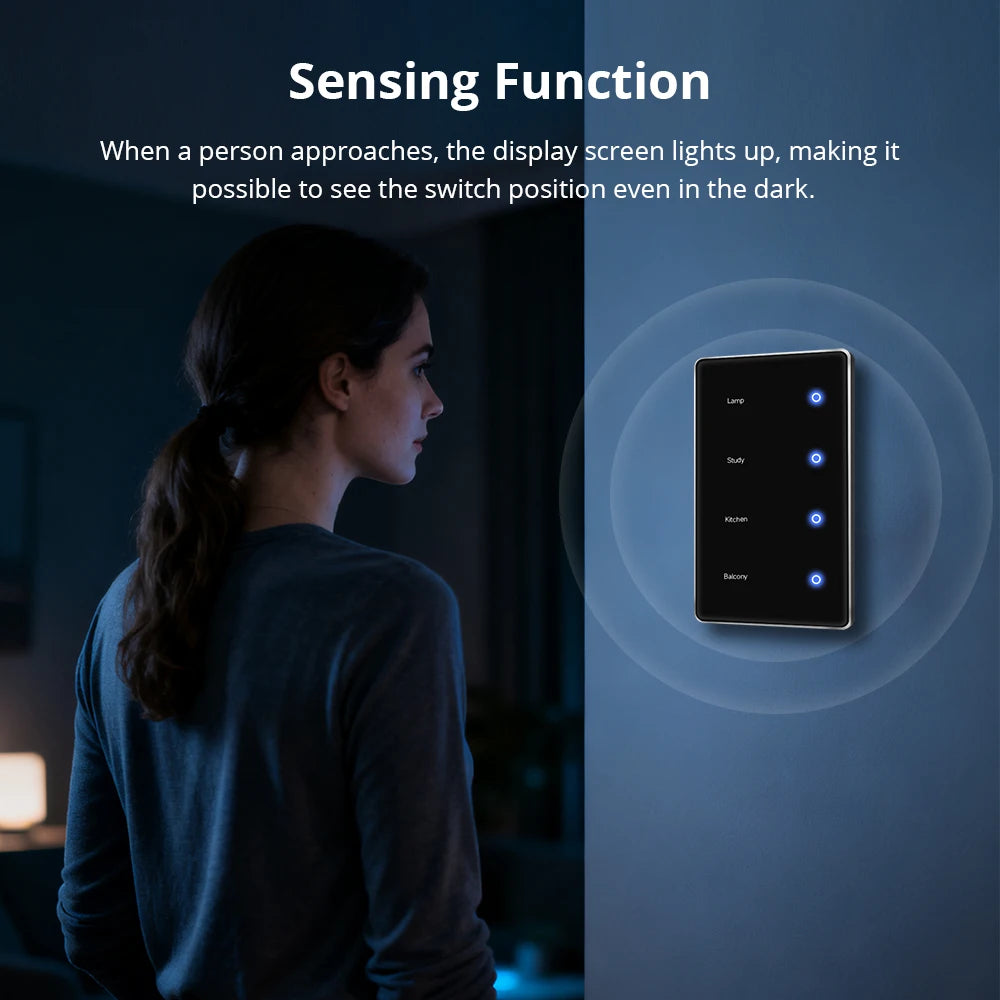 1234 Gang US Smart Zigbee Switch with Sensitive Touch Panel Work with Tuya Smart Life APP Remote Control Alexa Google Home Voice