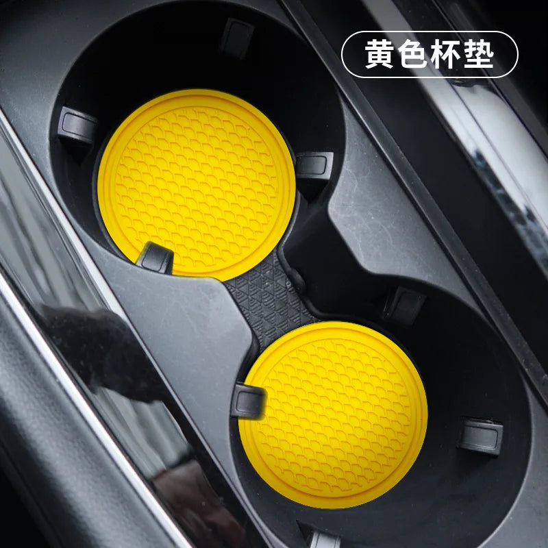 4Pcs/set 7cm*5cm Car Cup Holder Car Silicone Insert Coaster Mat Fit For Most Cars Styling Universal Accessories Black Anti-Slip