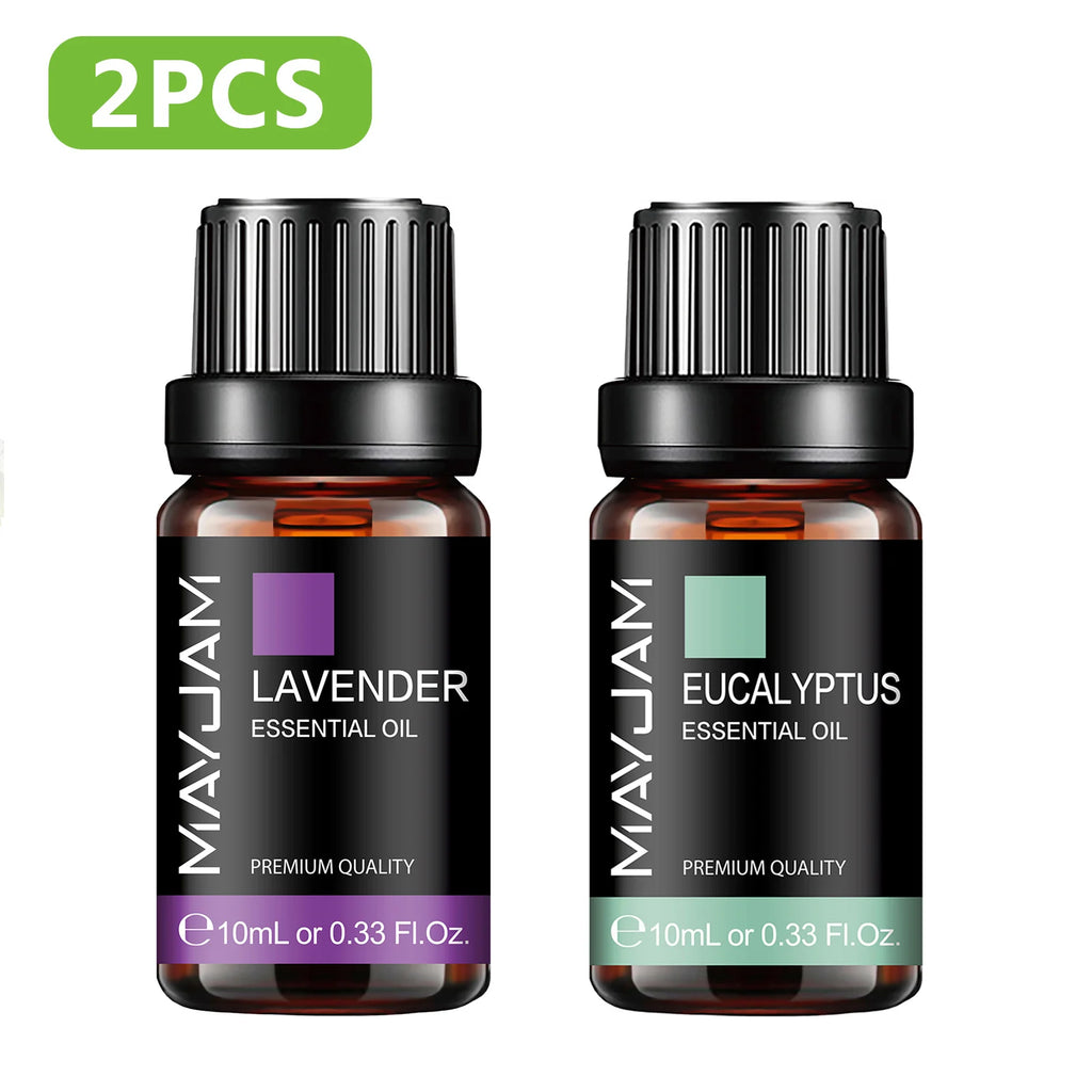 MAYJAM 2PCS Natural Plant Essential Oils Lavender Jasmine Eucalyptus Vanilla Fragrance Oil for Humidifier Diffuser