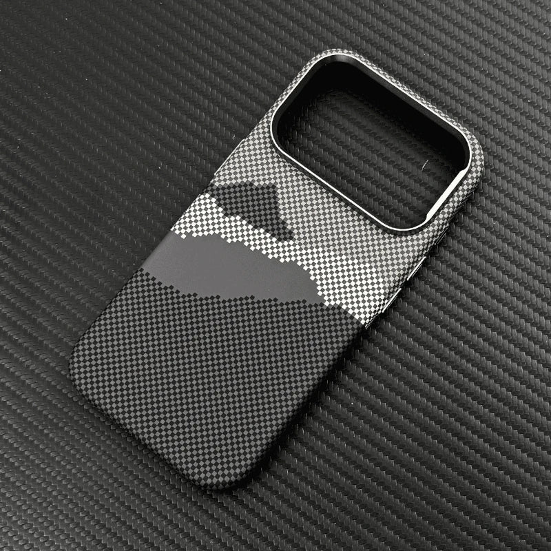 Luxury Ultra Thin Carbon Fiber Magnetic Case for iPhone 17 16 15 Pro Max Magnets Wireless Charging Alloy Lens Shockproof Cover