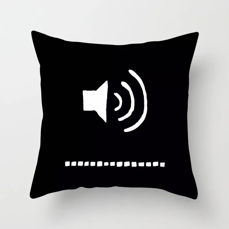 Black And White Geometric Portrait Double-sided Printed pillow cover Short plush Suitable living rooms sofas throw cushion cover