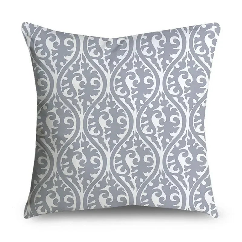 Gray Striped Geometric Double-sided Printed pillow cover Short plush Suitable living rooms bedrooms sofas throw cushion cover