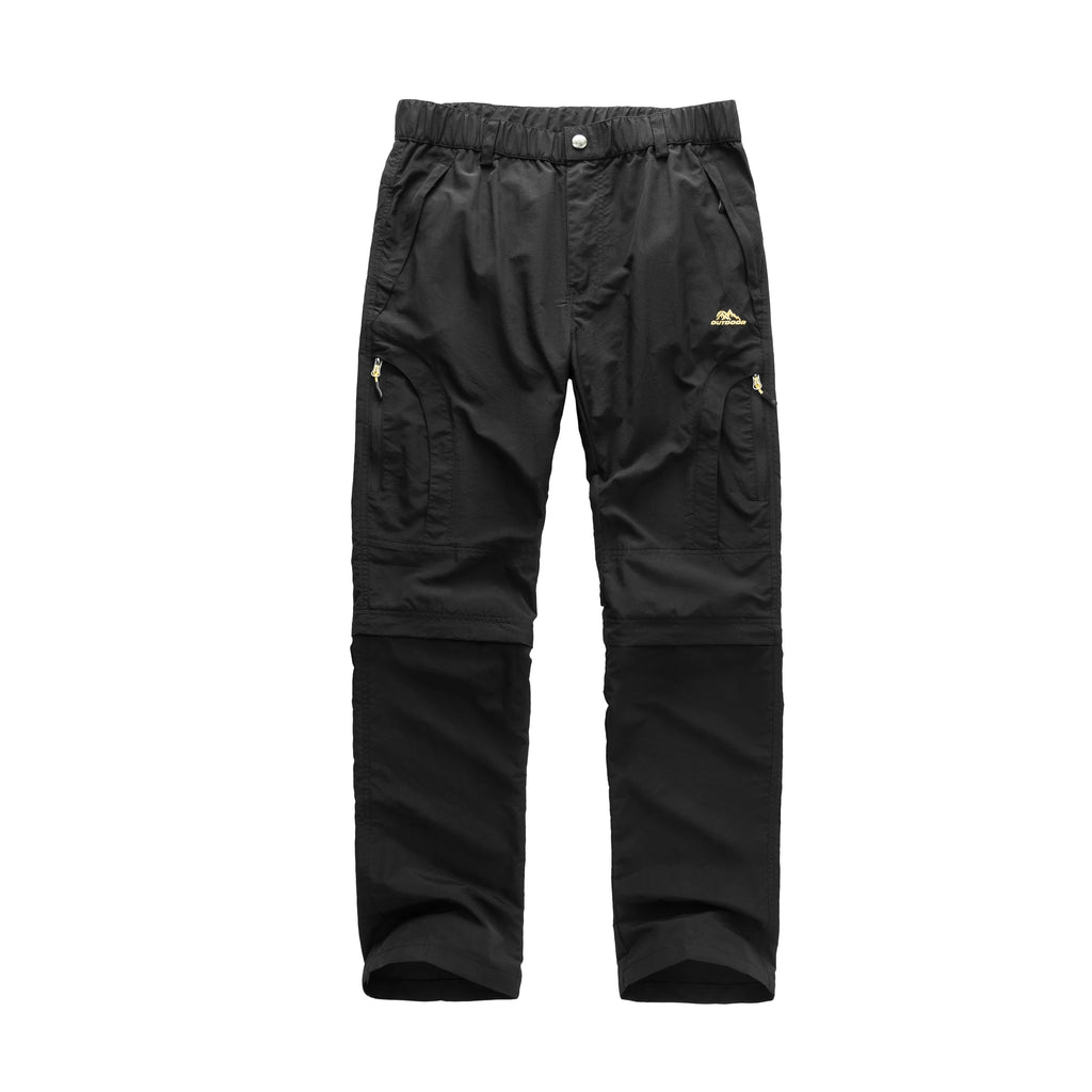 Men's Outdoor Conversion Overalls, 5 Zipper Pockets, Removable Two-Section Pants, Quick-Drying, Waterproof and Wear-Resistant Nylon Fabric, Suitable for Outdoor Fishing and Hiking