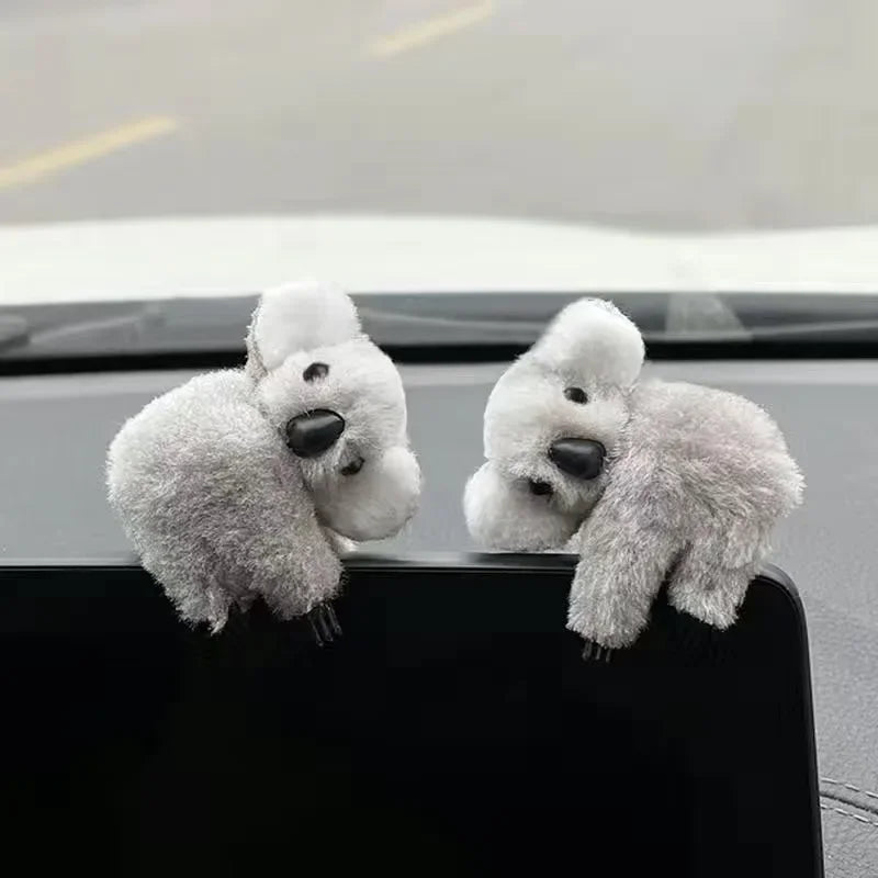 Motorcycle Plush Cute Koala Car Interior Decoration Auto Rearview Mirror Control Screen Decoration Sun Visor Card Clip Gift