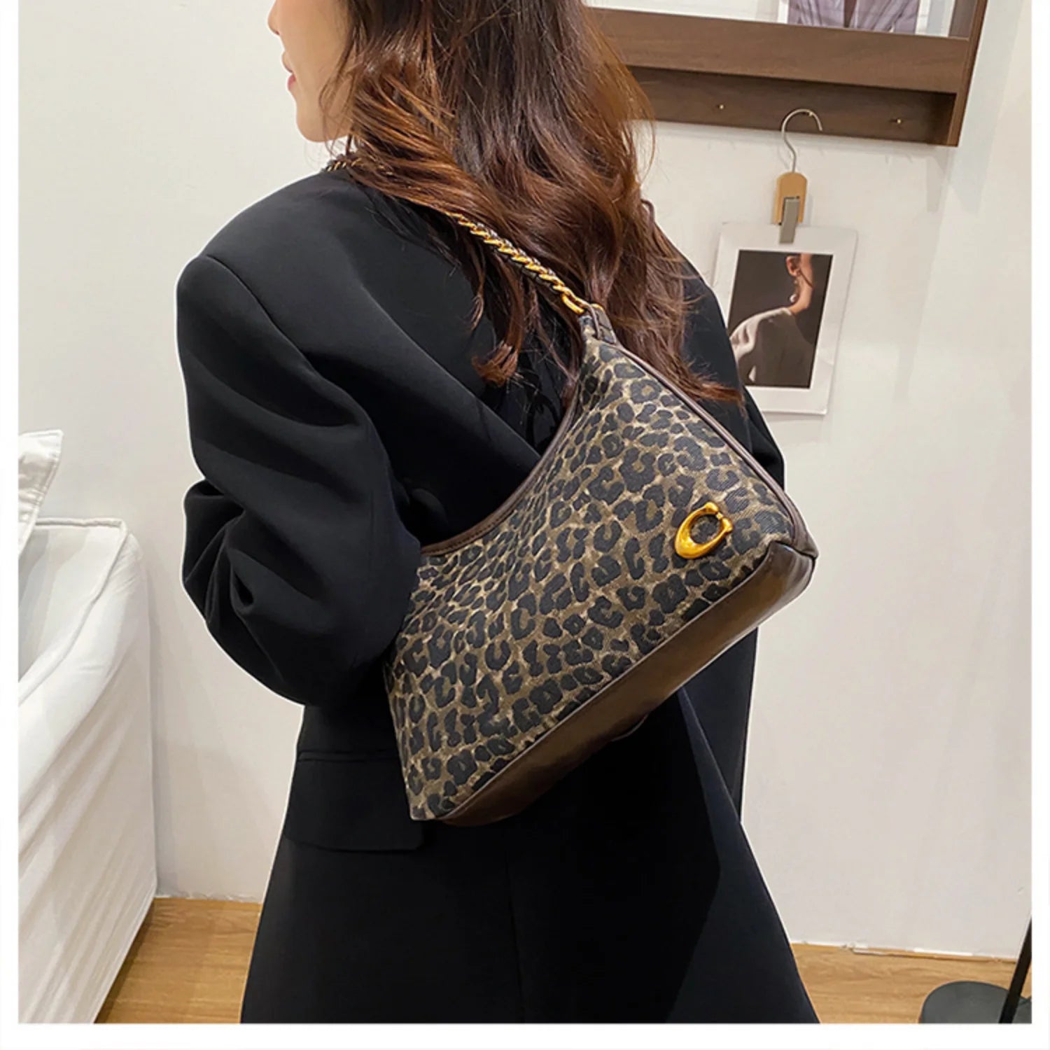 2026 leopard print chain bag - Women's Y2K new single shoulder crossbody bag - Unique design handbag for the fashion minority