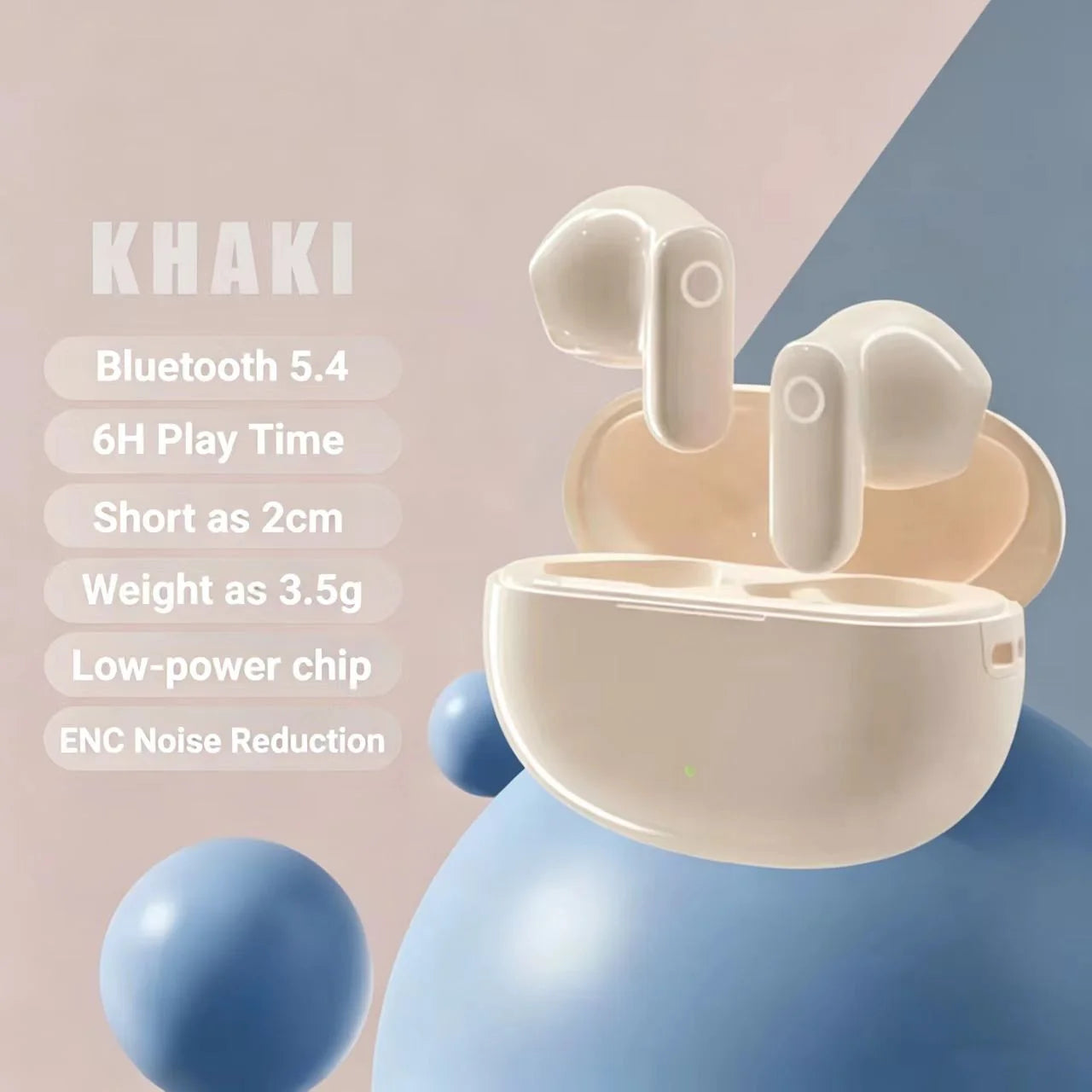 OWS Clip On Wireless Earbuds Ultra Light 13MM Driver Low Latency IPX4 Touch Sports Bluetooth Headset