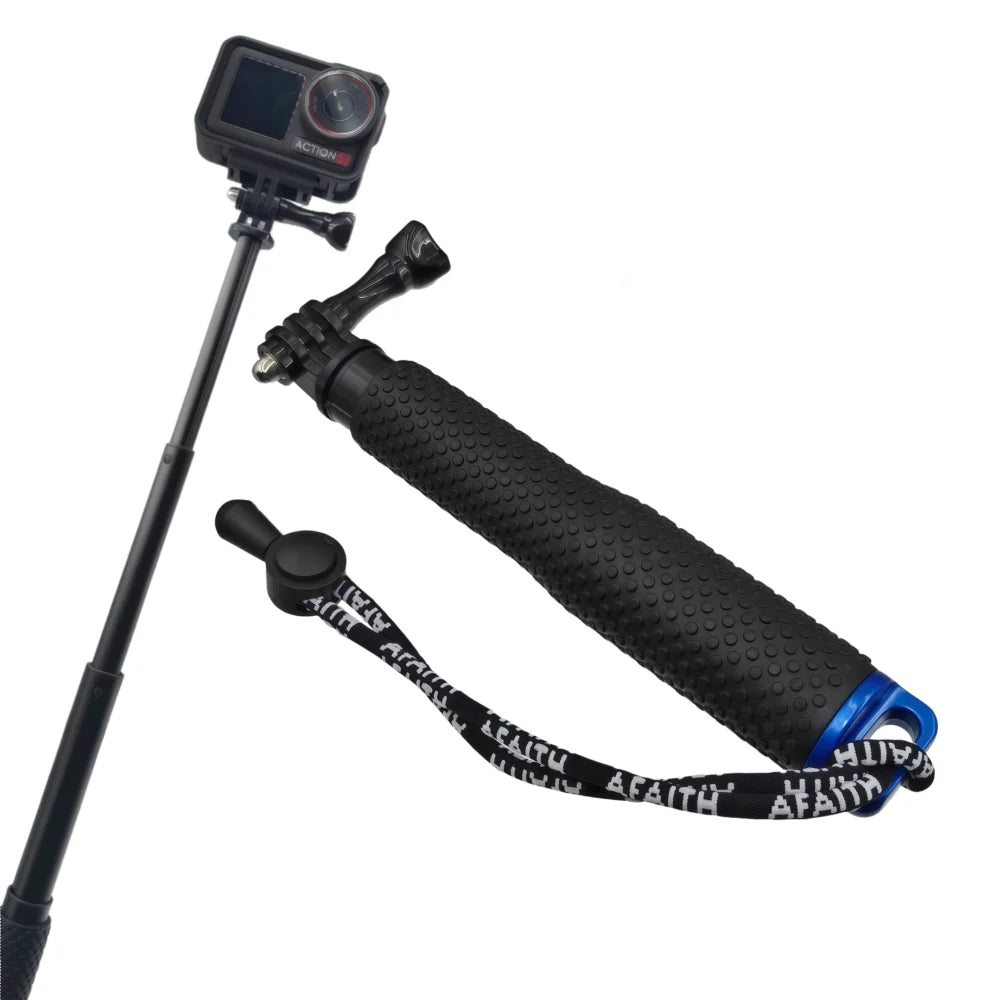 Extendable Pole Mini Selfie Stick Waterproof Monopod Blue For GoPro Hero 13 11 10 9 Dji Action 6 5Pro 4 Insta360 X5 Camera