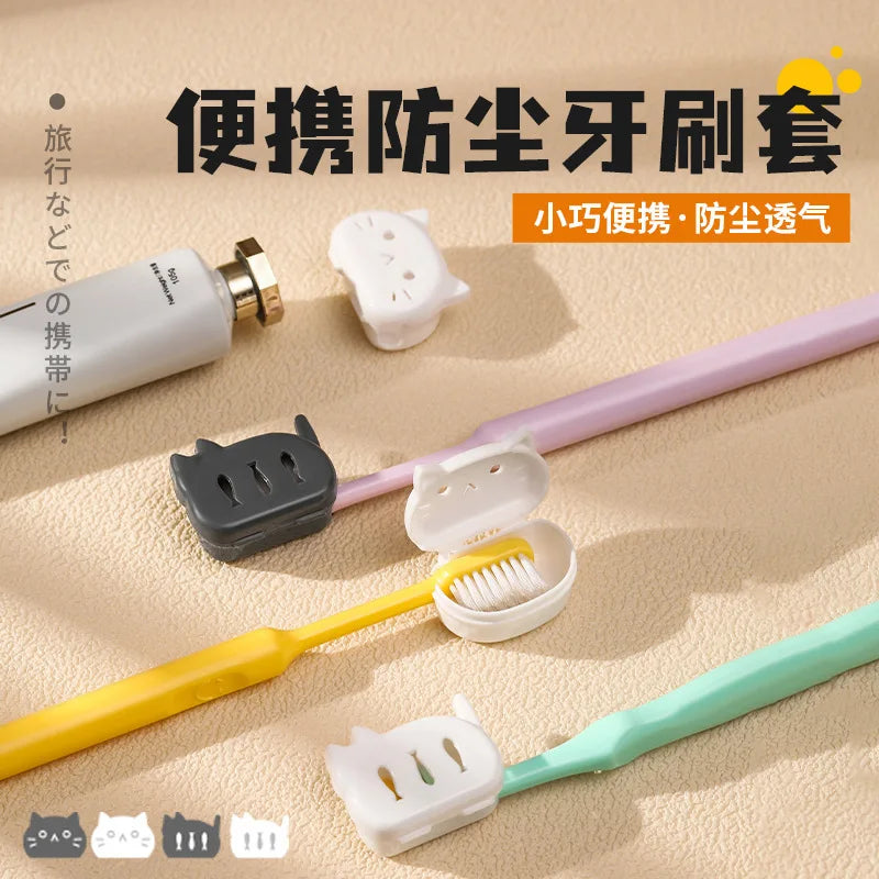 Household portable cartoon toothbrush protective cover, toothbrush storage, travel brush head cover, toothbrush protective cap
