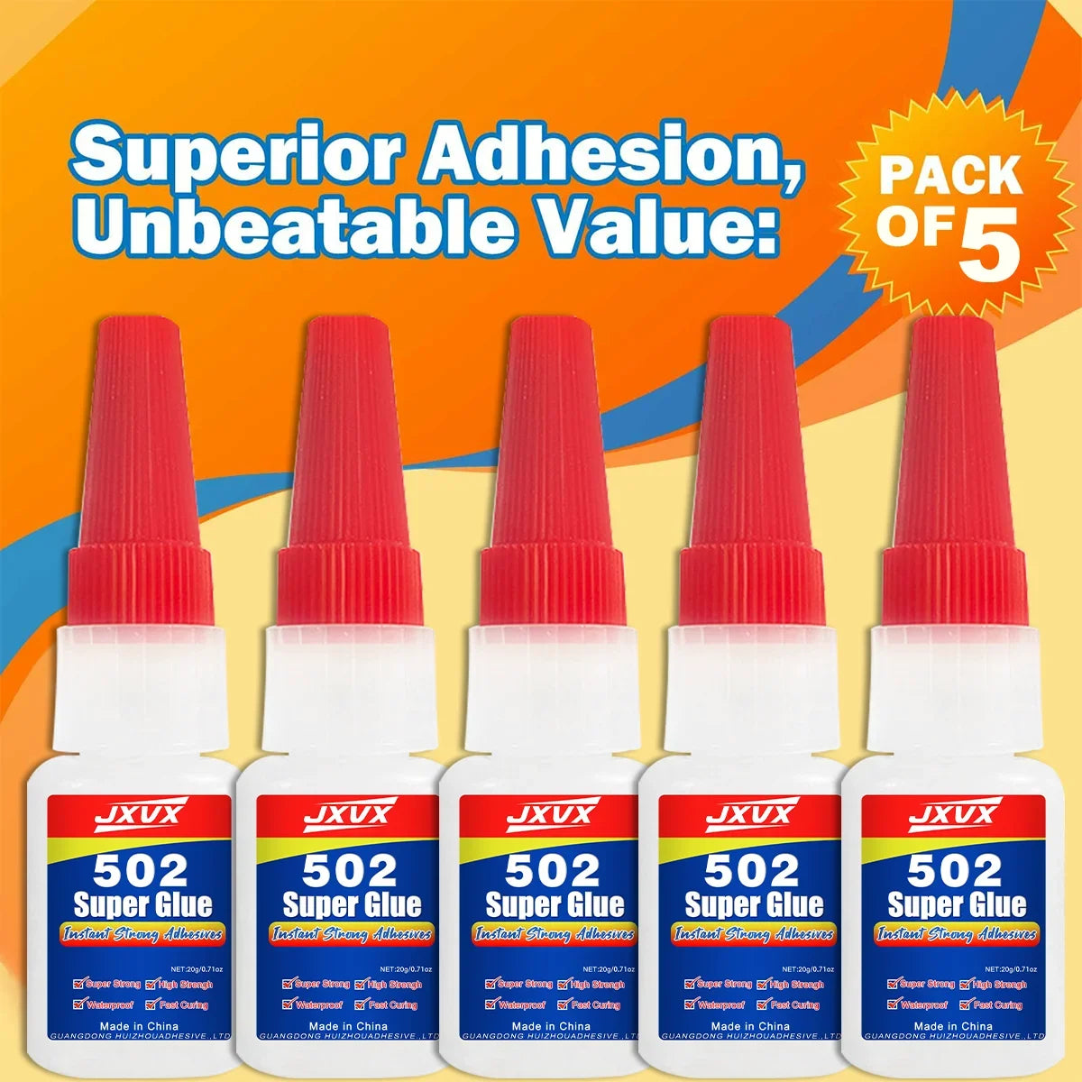 401/502 Super Glue for Repairing Metal, Plastic, Toys, and Shoes – 20/50g Instant Adhesive – 5-Second Quick-Drying Cyanoacrylate