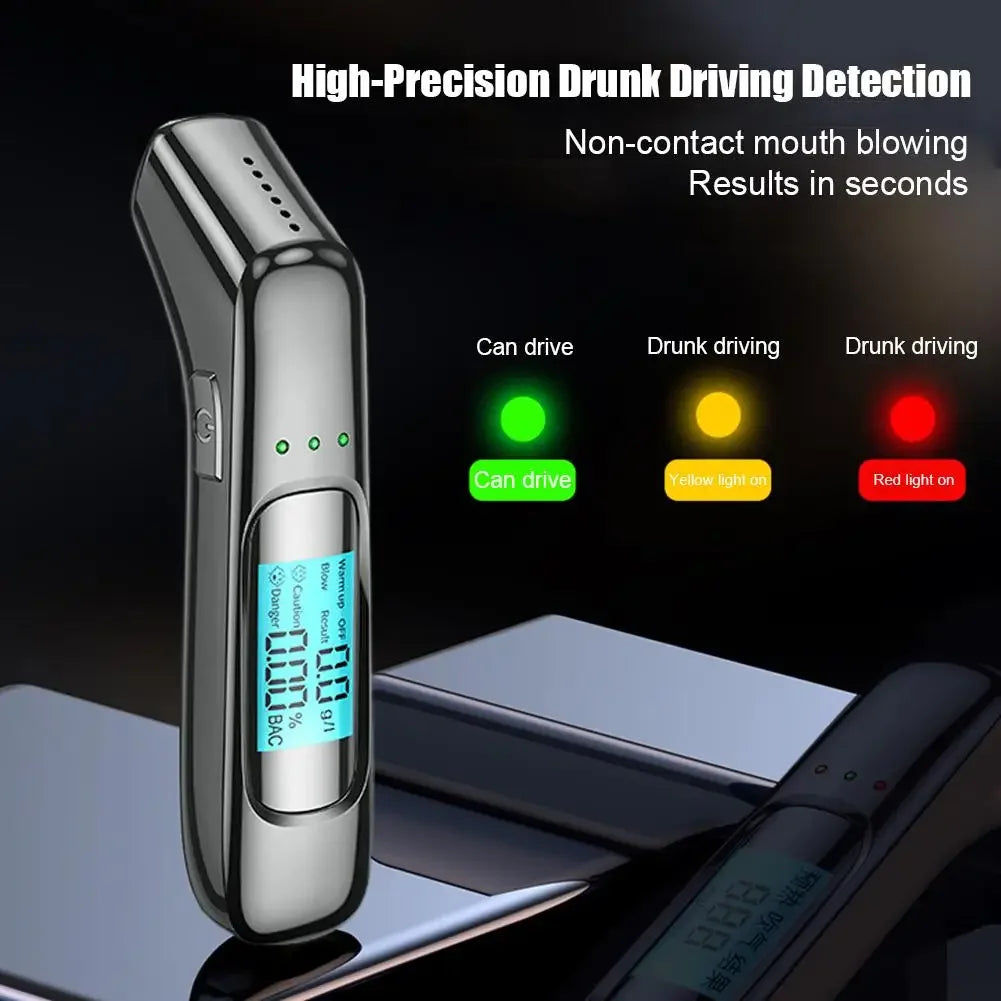 Portable Breathalyzer Professional Breath Alcohol Tester LCD Display Detector for Drunk Driving Car Electronics Alcohol Test