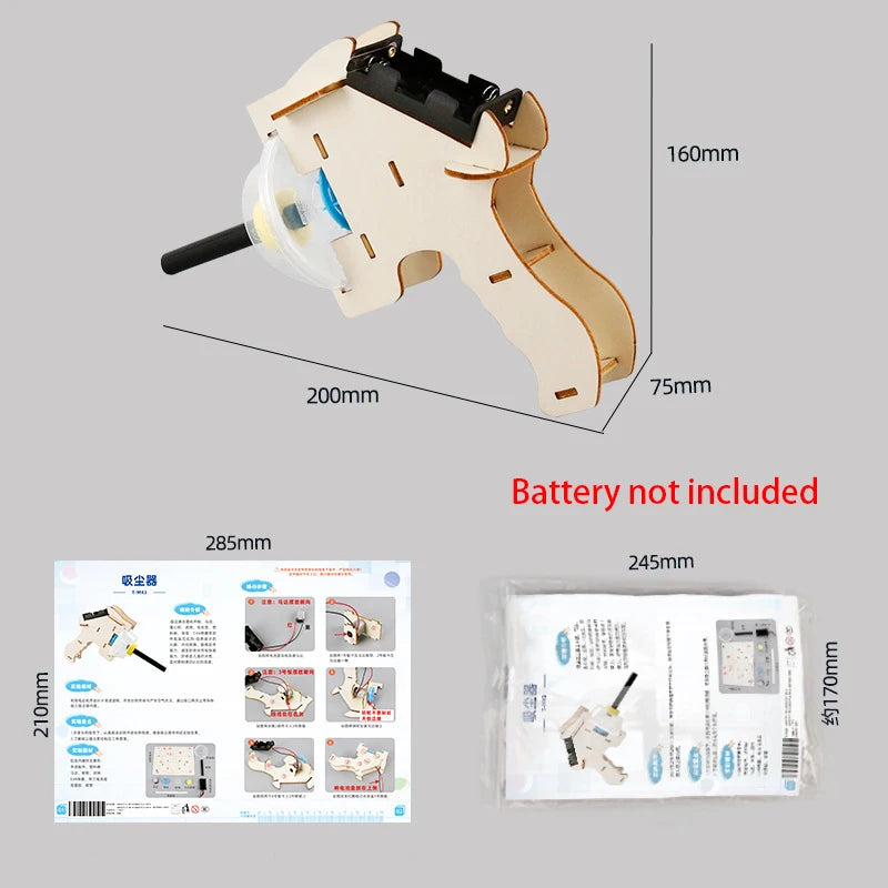 Science Education DIY Assembly Vacuum Cleaner Toy Kids STEM Science And Technology Small Production Puzzle Handmade Material Kit