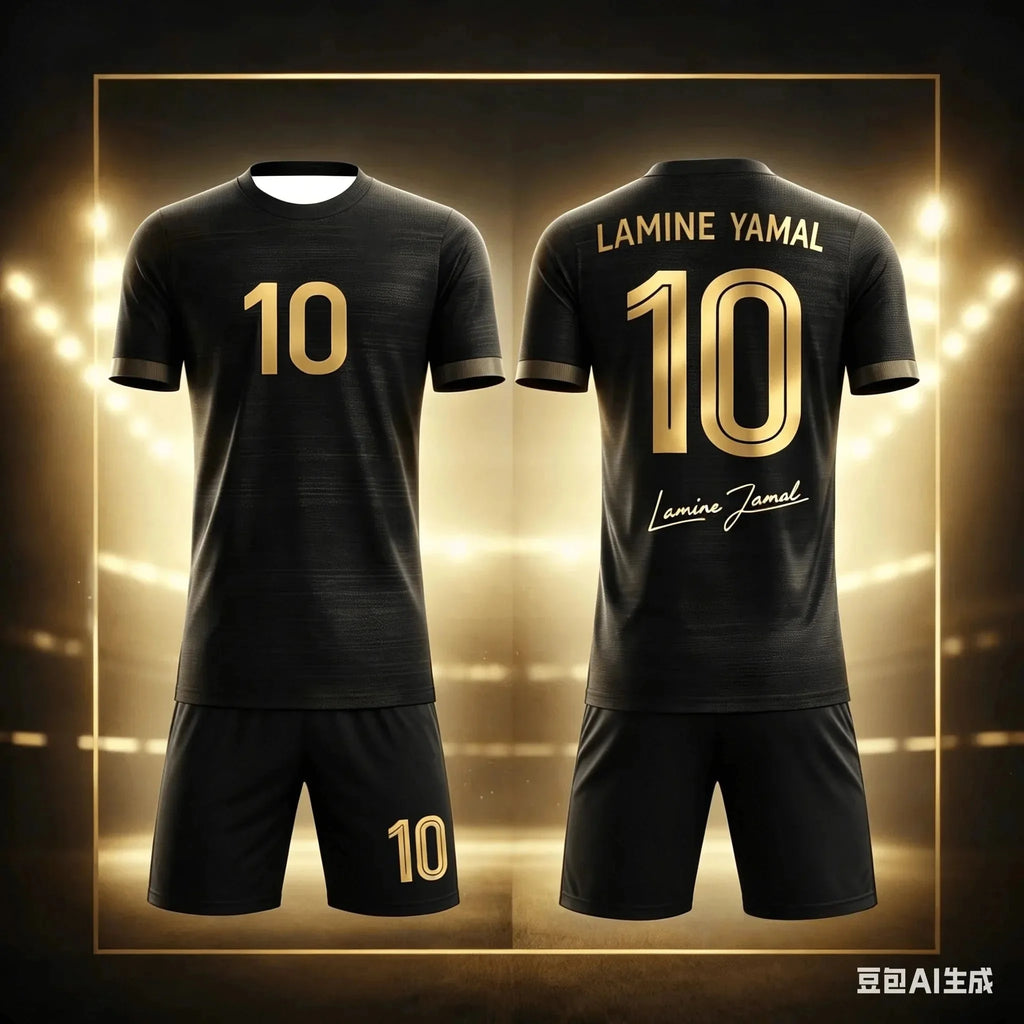 Fashion New Yamal No.10 3D Breathable Football Summer Children's Adult T-shirt Shorts Loose Set Parent Child Clothing