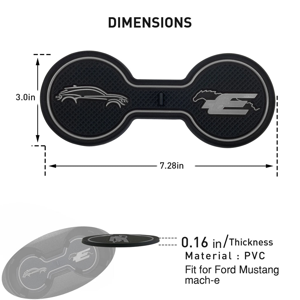 Non-Slip Car Cup Coaster Slot Pad for Mustang Mach-E GT  2021 2022 2023 Year Anti-Slip Mat Pocket Mat Interior Cup Holder Pad