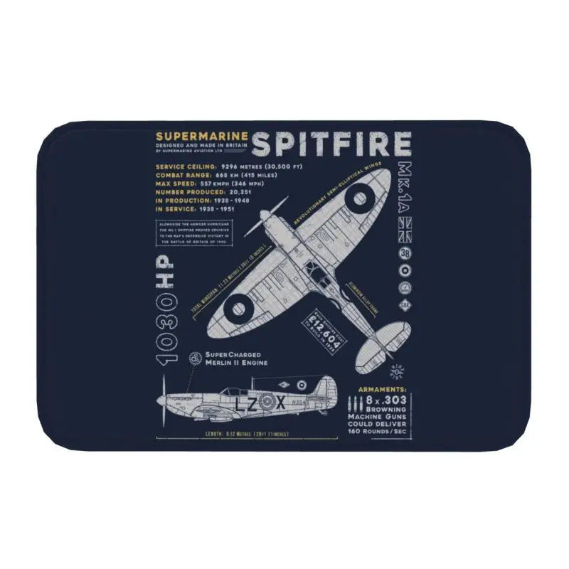 Pilot Captain Stripes Front Door Mat Anti-Slip Outdoor Quick Dry Aviation Airplane Doormat Floor Bath Entrance Rug Carpet