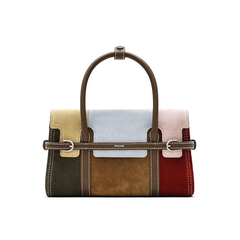 Color-matched handbag in small size - a unique, high-end, fashionable commuter bag for daily outings, a stylish crossbody bag