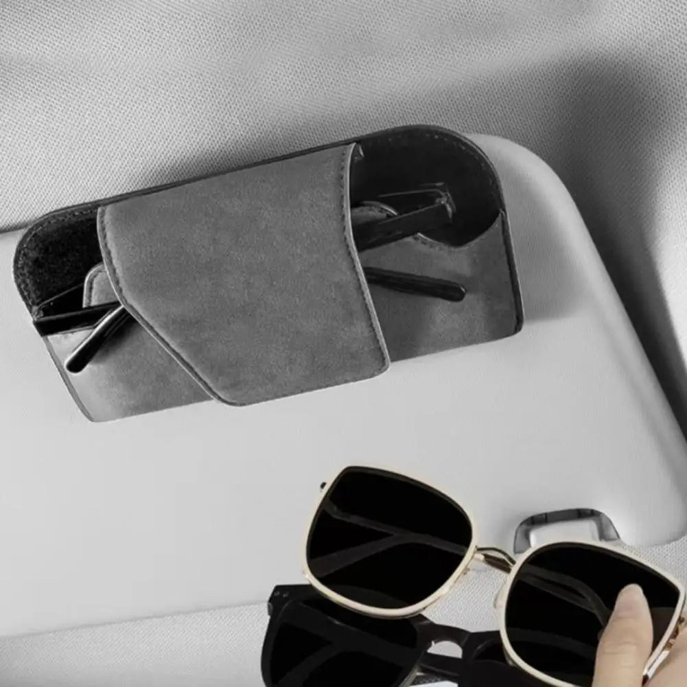 Portable Car Glasses Case Universal Sun Visor Sunglasses Holder Box OneHand Access Eyeglass Storage Auto Accessories