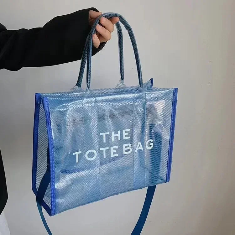 Fashion New High Capacity PVC Women's Bag Transparent Tote Bag Jelly Bag Handheld One Shoulder Crossbody Tote Bag