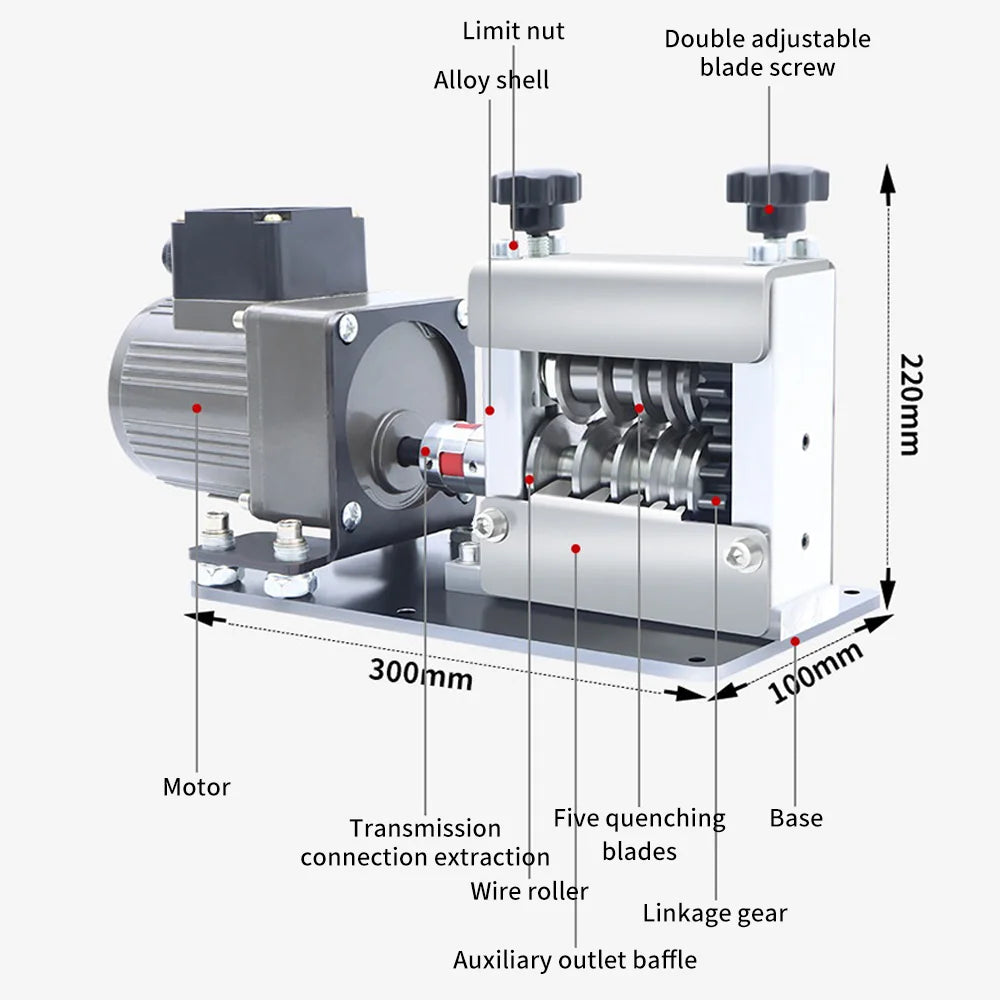 Zten New 1-70mm² Commercial Wire Stripping Machine Waste Copper Cable Peeler Automatic 6 Hole Stripper Machines