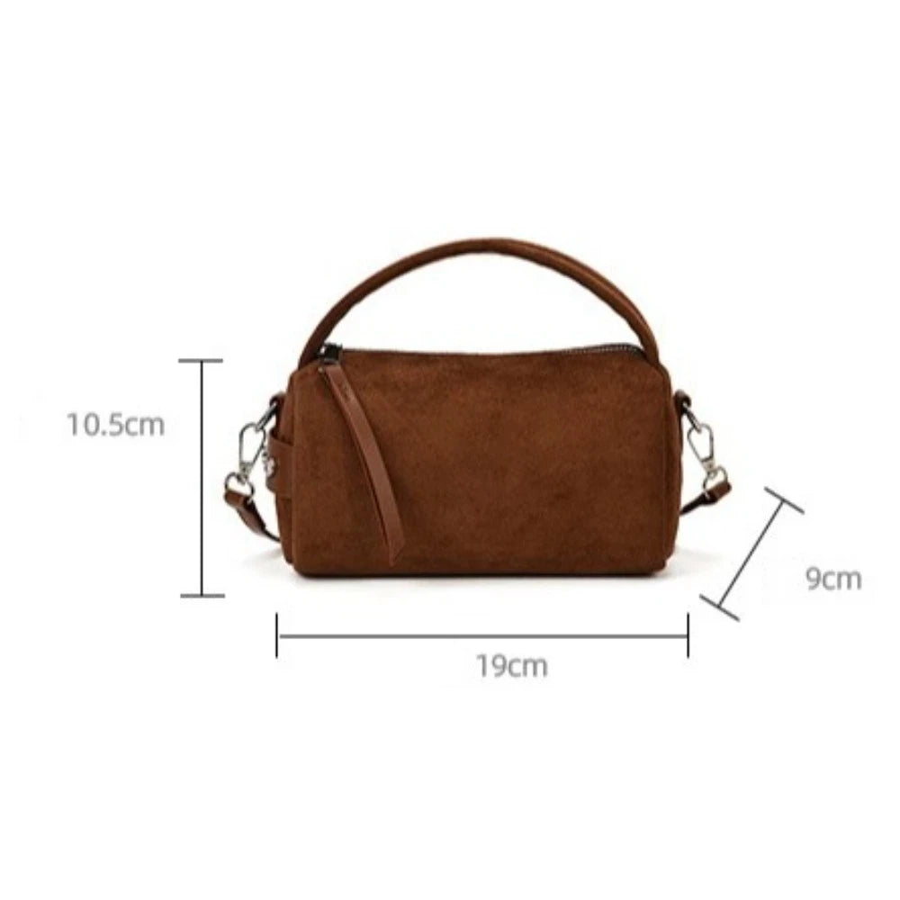 Luxury Mini Size Shoulder Bag Frosted Surface PU Leather Pillow Bag Matte Suede Women's Handbag Daily Use