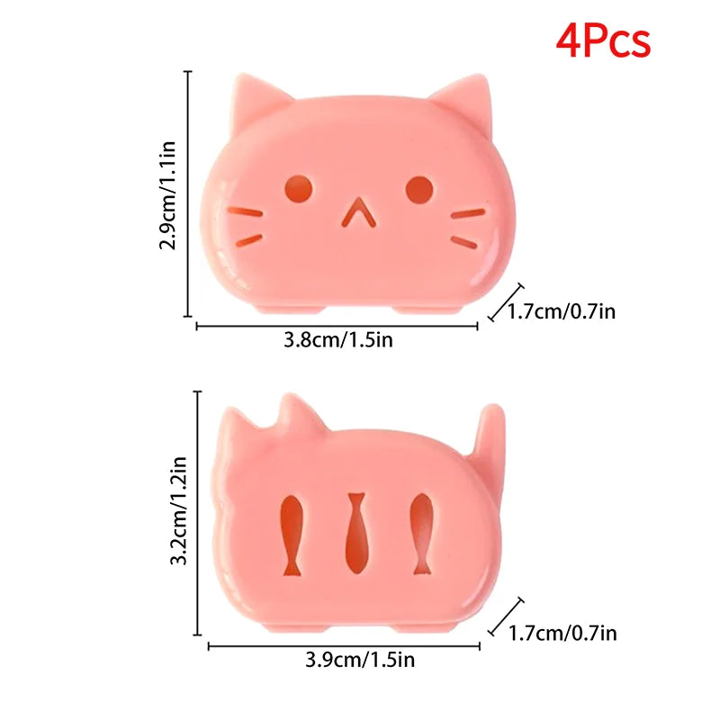 4Pcs Cat Shape Travel Toothbrush Head Covers Toothbrush Protector Cap Case Protective Portable Plastic Clip For Household Travel