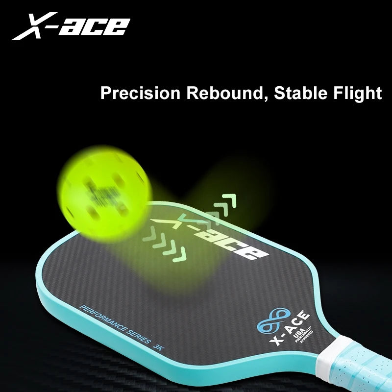 X-ace Pro-40 Pickleball Balls, 12/24Pcs, High Visibility Green, 40 Holes Outdoor Indoor Training Pickle Ball, High Bounce