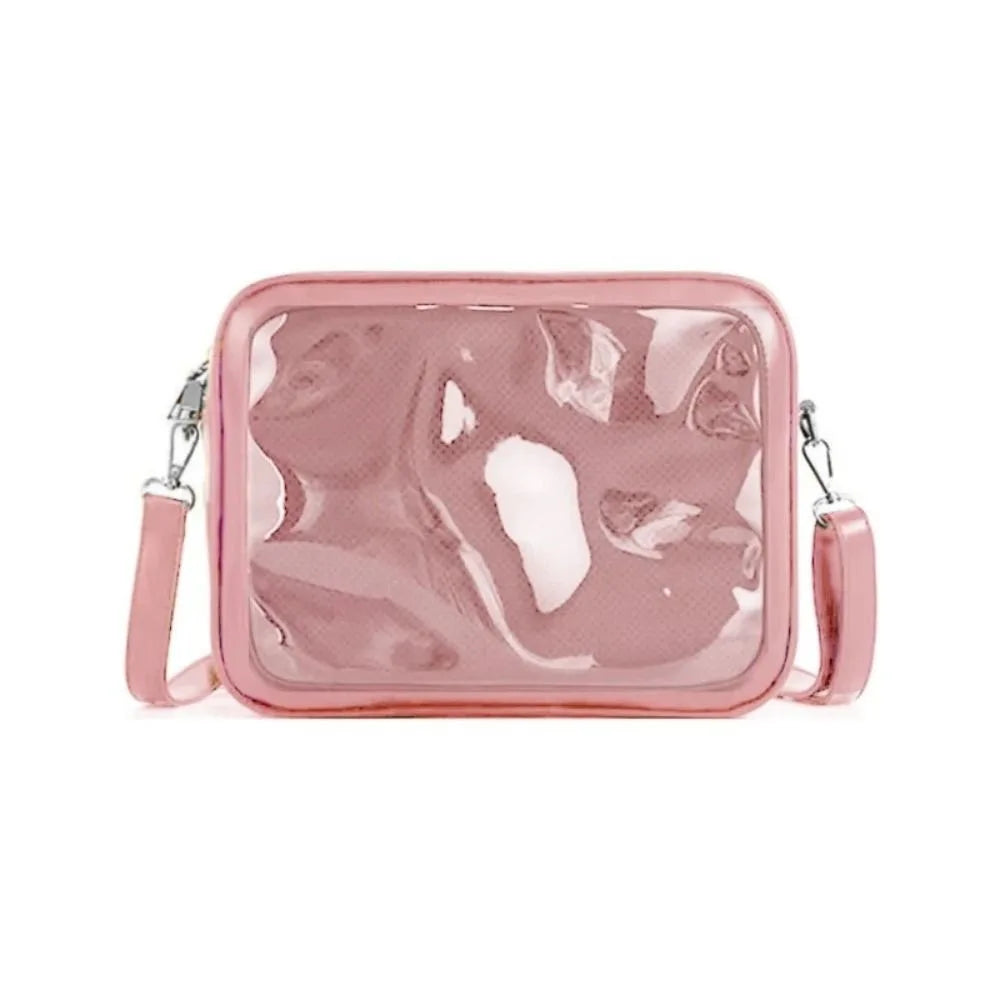 Multifunction Zipper Bag Solid Color Itabag PU Cotton Bag Transparent Bags Wallet Storage Bag Shoulder Bag Travel