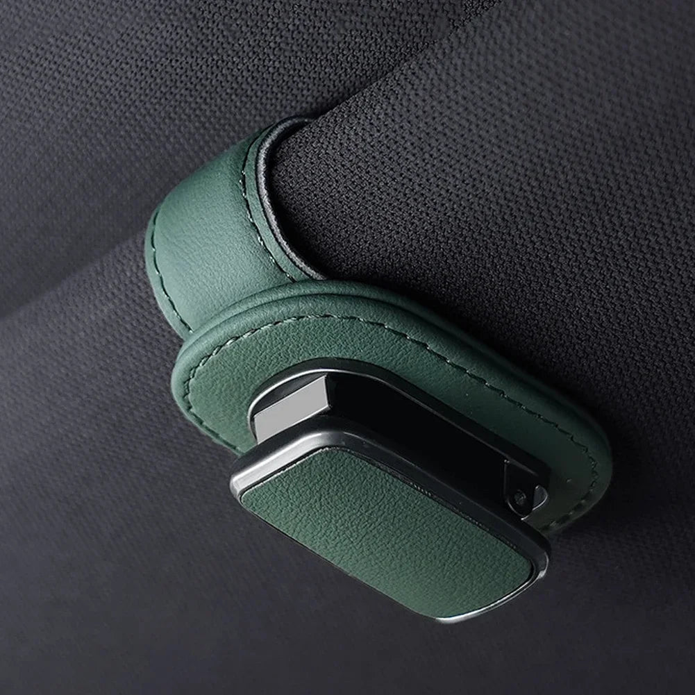 Car Eyeglass Storage Clip Card Ticket Holder Super Fiber Leather Sun Visor Sunglasses Holder Auto Interior Accessories