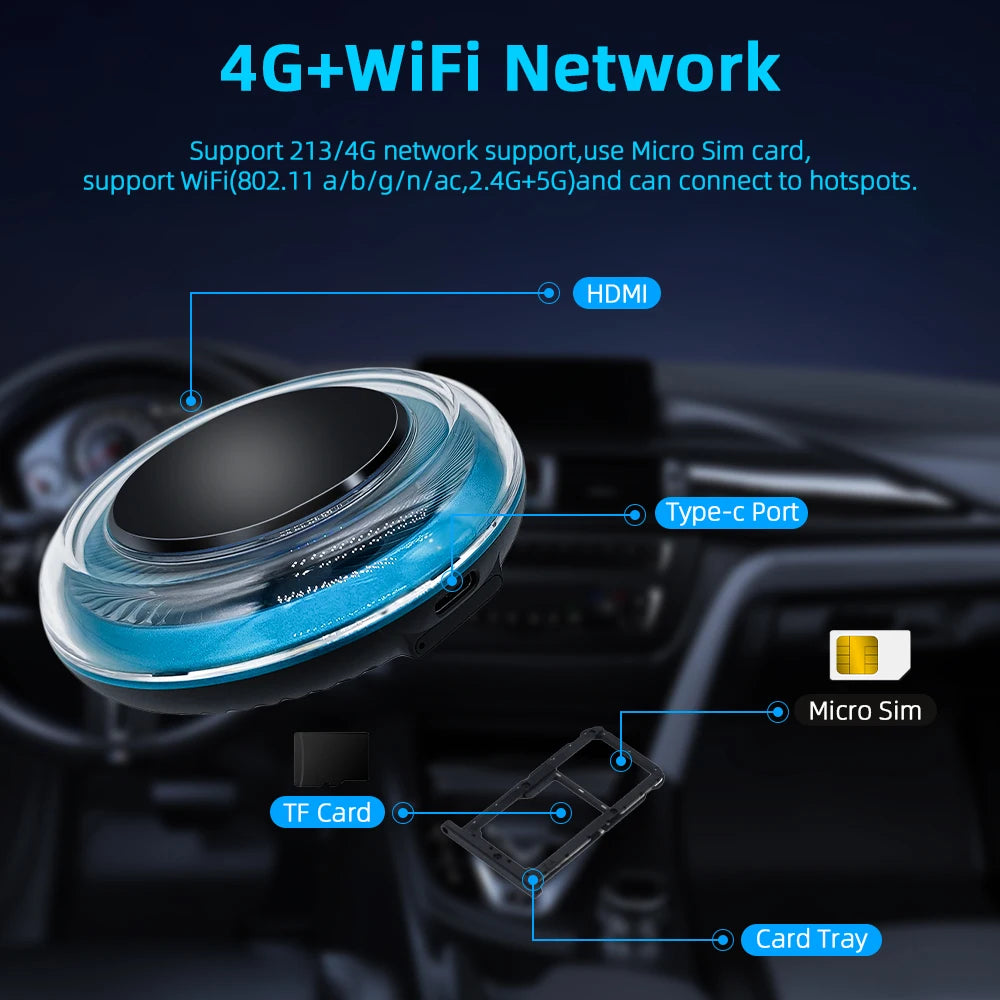 Wireless CarPlay Adapter Android Auto Smart AI Box Wholesale  Car Android 13 Youtube Netflix for BMW Universal Car Carplay Box