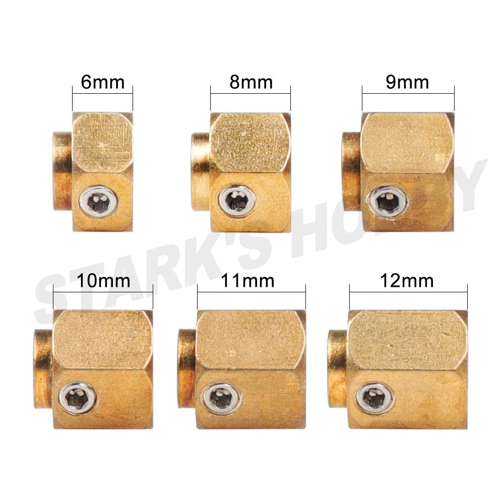 TRX4 4pcs 12mm Wheel Hex Wheel Hub Extended Adapter 6/8/9/10/11/12mm Brass Counterweight for 1/10 RC Crawler Car  TRX-4