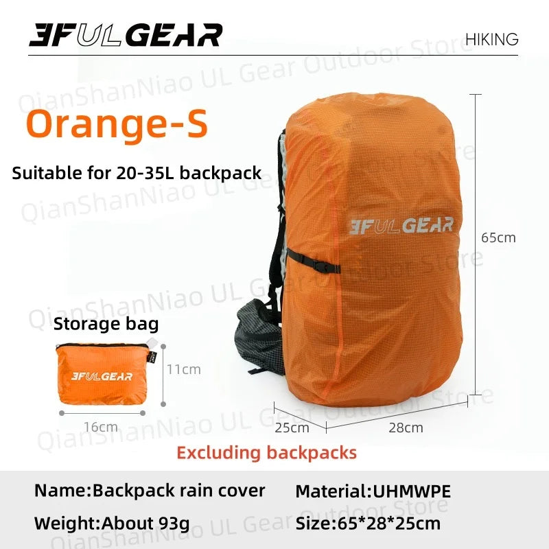 3F UL Gear UHMWPE Rain Cover For Backpack Outdoor Ultralight Hiking Waterproof Trekking Rainproof 20-85L Backpack Cover