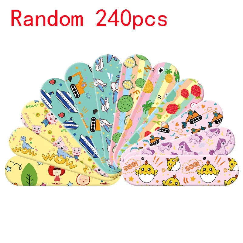 120pcs/set Round Strip Shape Band Aid First Aid Wound Plaster Skin Dressing Patch for Children Adults Adhesive Bandages Kawaii