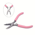 Multi-Purpose DIY Craft Pliers - Flat, Round, and Diagonal Nose Pliers with Metal Toothed Handles for Jewelry Making, Beading