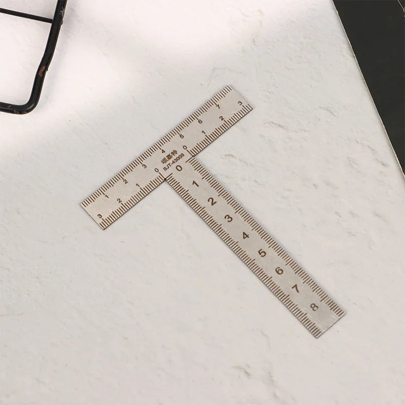 Mini T/L Square Ruler Measuring Layout Tool Stainless Steel Right Angle Ruler 90 Turning Ruler Precision Building Framing Gauge