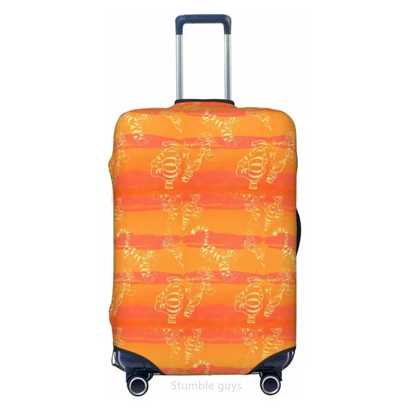 Premium Washable Luggage Cover Tiggers Design Elastic Fabric 18-32 Inch Suitcases Anti-Scratch Dustproof Travel Protective Cover
