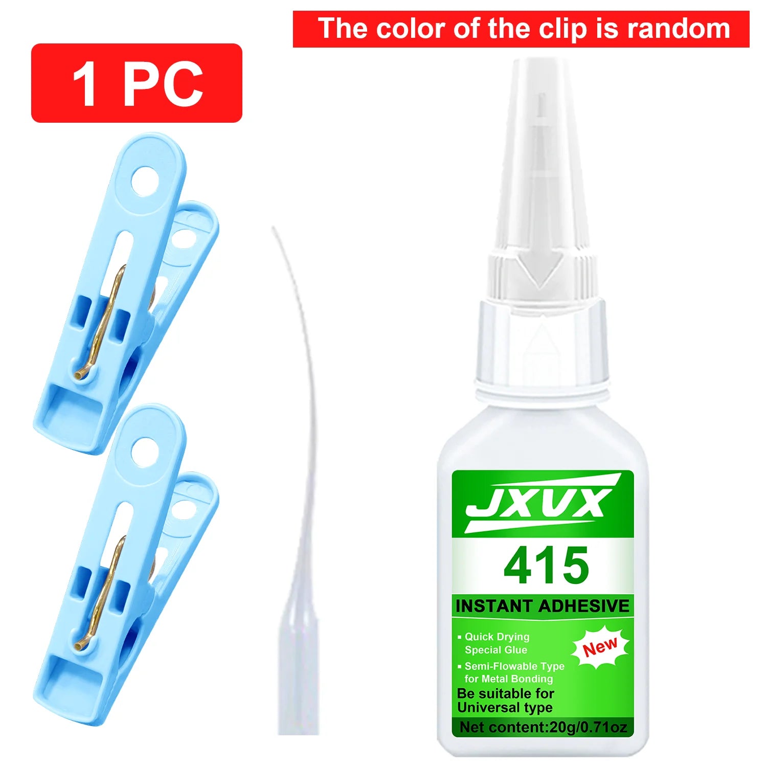 JXVX 1-5PCs 495 Super Glue Strong Fast Drying Instant adhesive - Universal Cyanoacrylate Glue Mighty Instant Glue for Resin Ceramic Metal Glass Liquid Glue Tool Includes dispenser,20g.