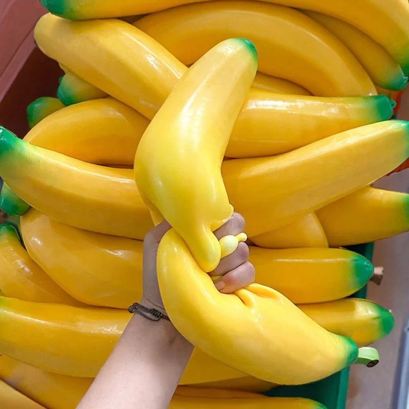 Big Banana Squishy Toy Simulated Banana Squeeze Toy Soft Squishy Stress Relief Fidget Toy Slow Rising Desk Decor Adults Gifts