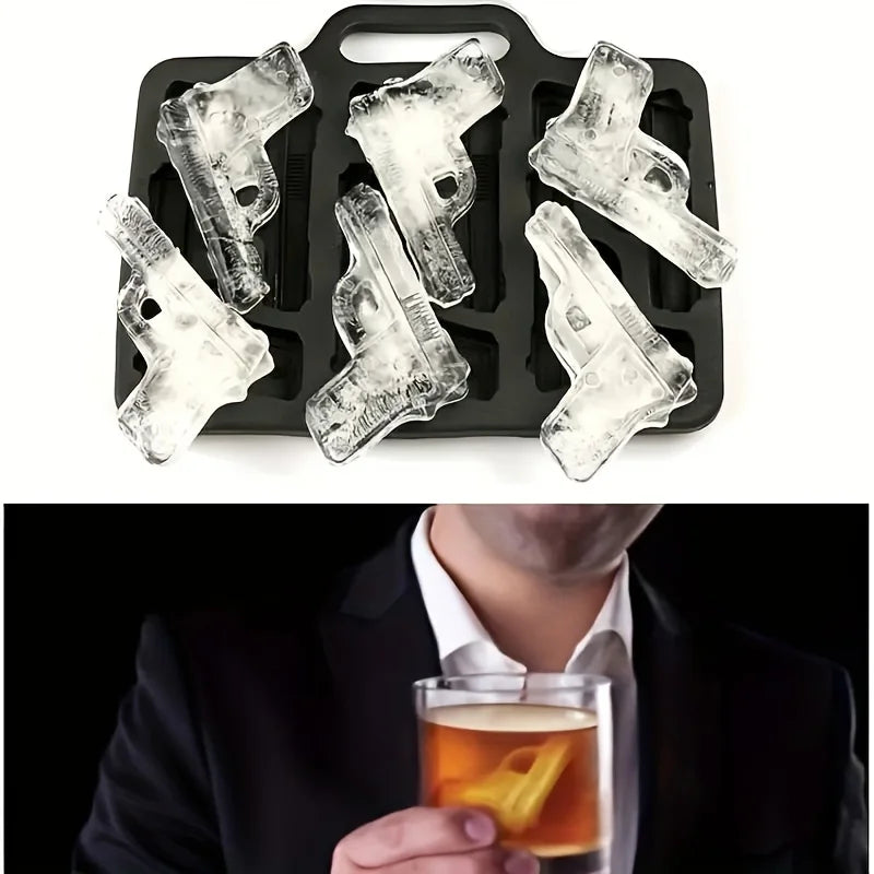 Creative Ice Cube Tray Mold Ice Cream Maker 3D Gun Shape Ice Cube Mould Cold Drink DIY Bar Whiskey Wine Ice Maker Accessories