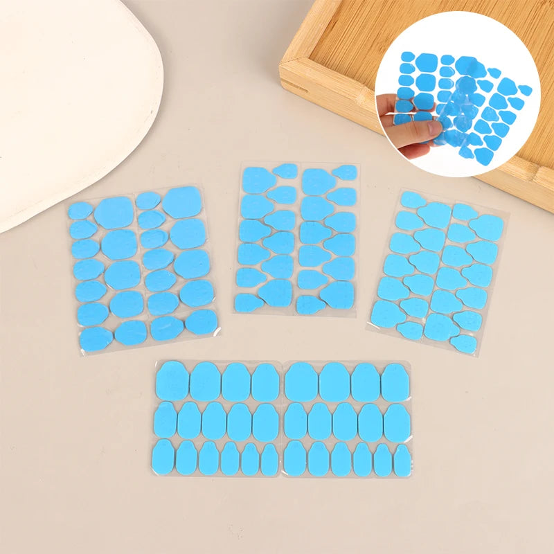 10Pcs False Nail Glue 24 Pills/Sheet UV Double Side Adhesive Tape Glue Sticker For Fake Nails Tips Clear Jelly Pad Press Tool