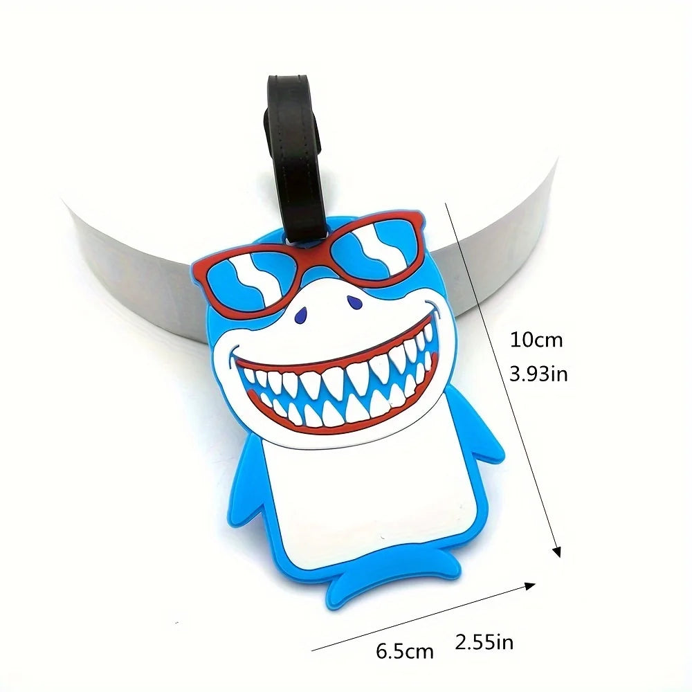 Cute Cartoon Shark Shape Luggage Tag,School Bag Baggage Bag Tag,Airport Station Anti-lost Tag,Travel Accessories
