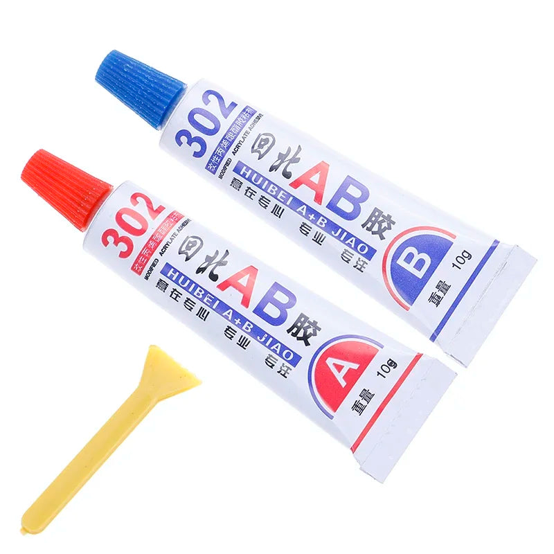 2pcs Liquid AB Glue 302 Metal Wood Fabric Rubber Leather Plastic UV Adhesive Universal Cyanoacrylate Epoxy Glue Strong Super