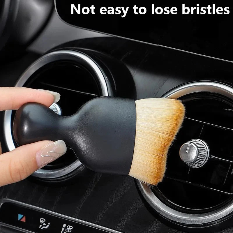 Car Interior Cleaning Brush Conditioner Air Outlet Soft Fur Clean Brushes with Shells Crevice Dust Removal Detailing Brush Tools
