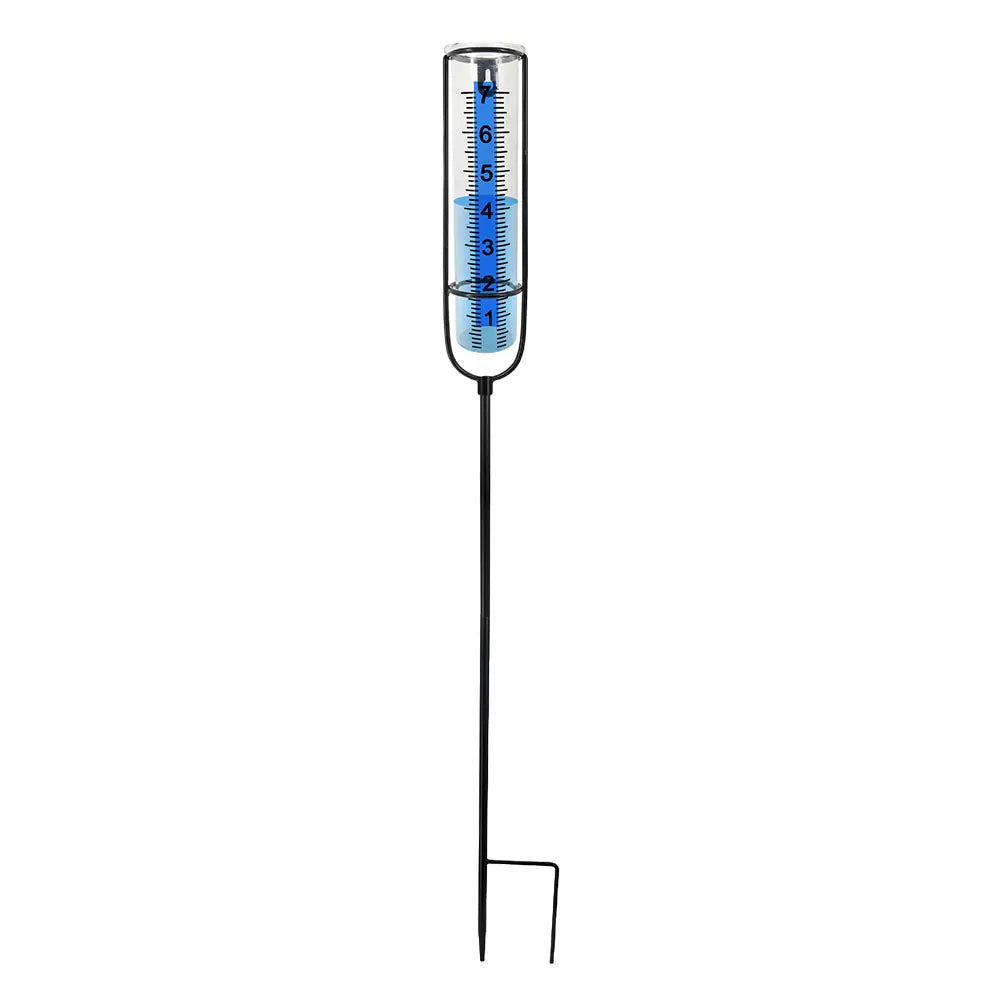 Rain Measure Gauge with Stake Adjustable Height Accurate Rain Gauge Freeze Proof Transparent Rain Measure Gauge for Outdoor Yard
