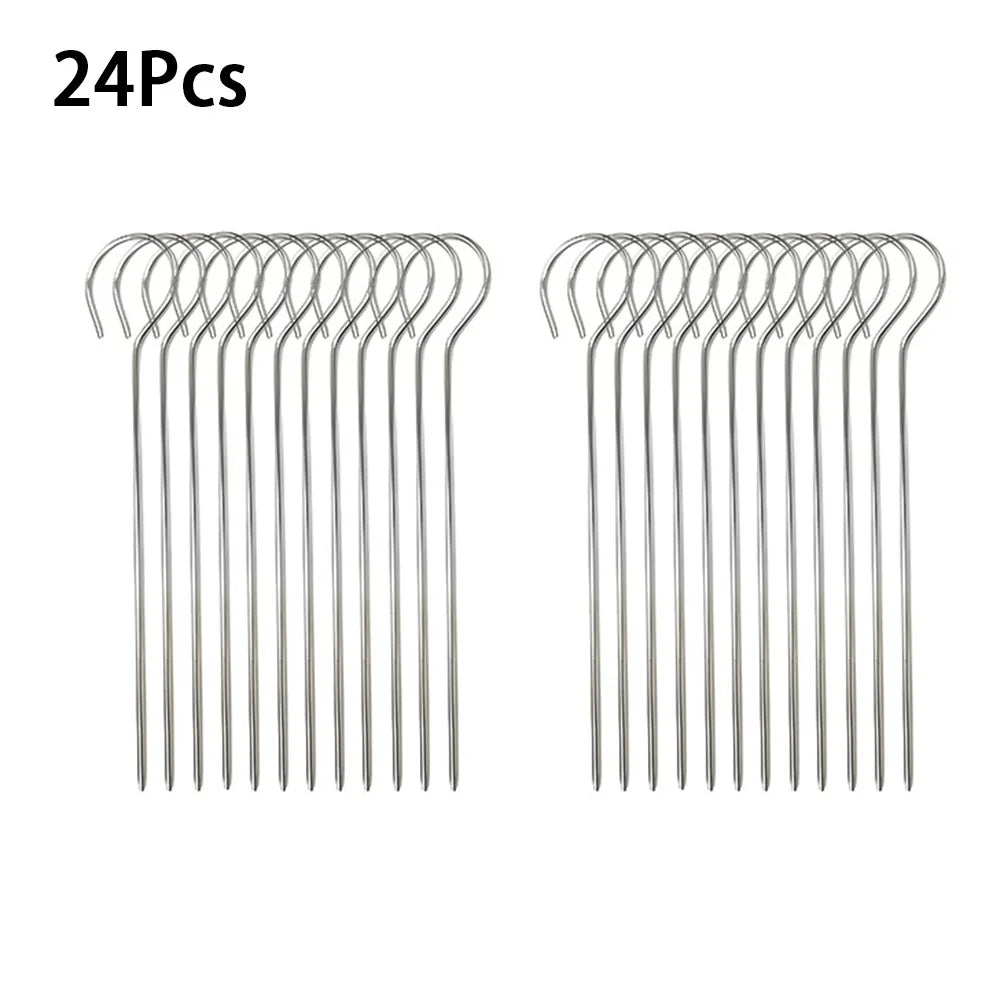 Stainless Steel Air Fryer Grill Round with Grilled Skewers Hanging Skewers Rack Barbecue Grill for Home Kitchen Outdoor
